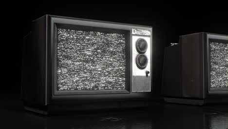 vintage tv loop animation background. white noise on tv screen. 3d render