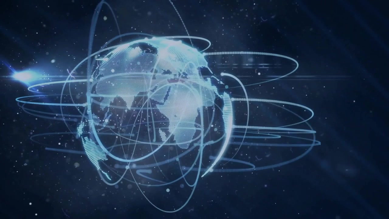 Animation of connections and digital data processing with globe over blue background