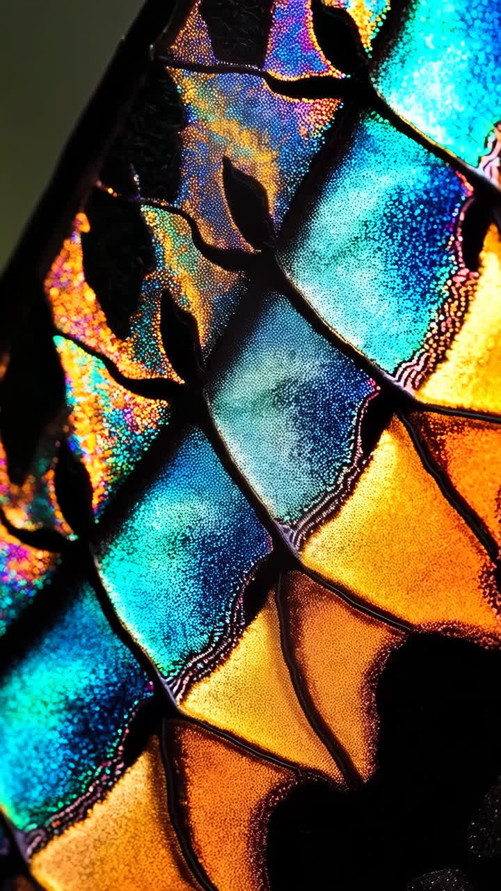 Macro Shot of Iridescent Butterfly Wing Scales