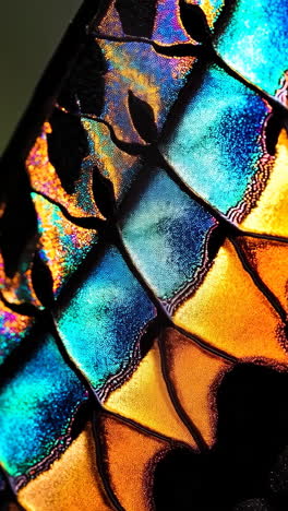 macro shot of iridescent butterfly wing scales