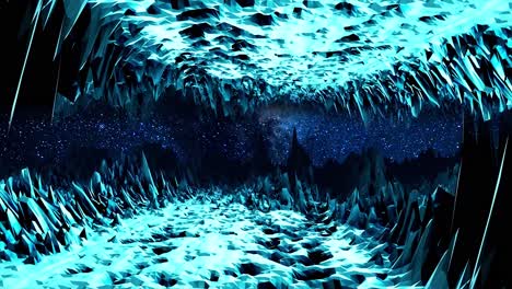 abstract ice cave with stars