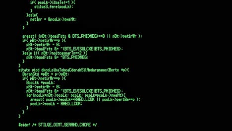 Quellcodeanweisungen,-Verschlüsselter-Text-Aus-Gemeinfreien-Projekten,-Scrollen-Auf-Einem-Computermonitor