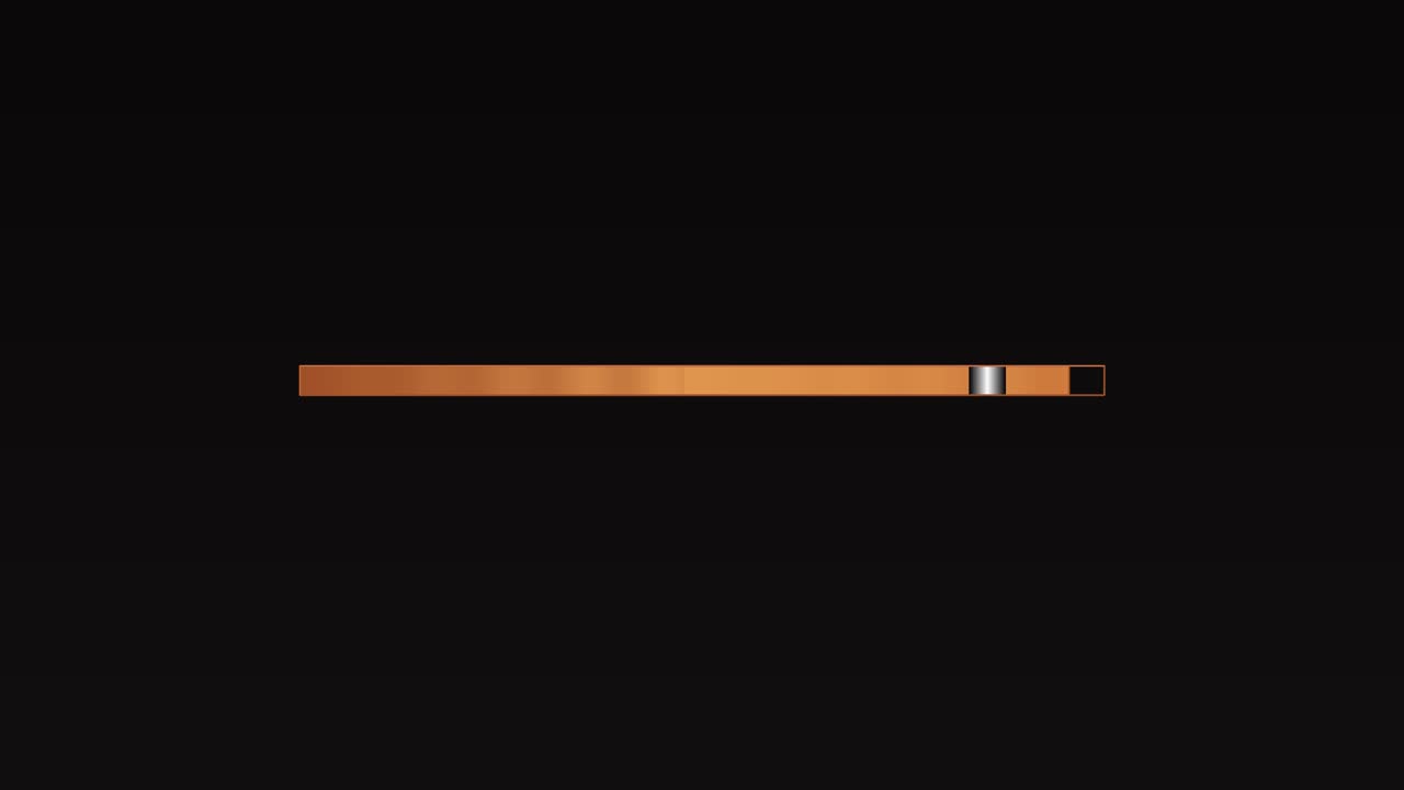 Una barra di caricamento mostra l'avanzamento per i creatori di video. È caratterizzata da un design elegante con un'animazione di caricamento fluida. Funge da strumento visivo durante la produzione di contenuti.
