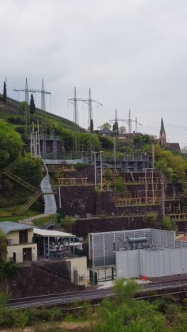 wasserkraftwerk st. anton hydroelectric power plant, aerial view in bolzano, italy
