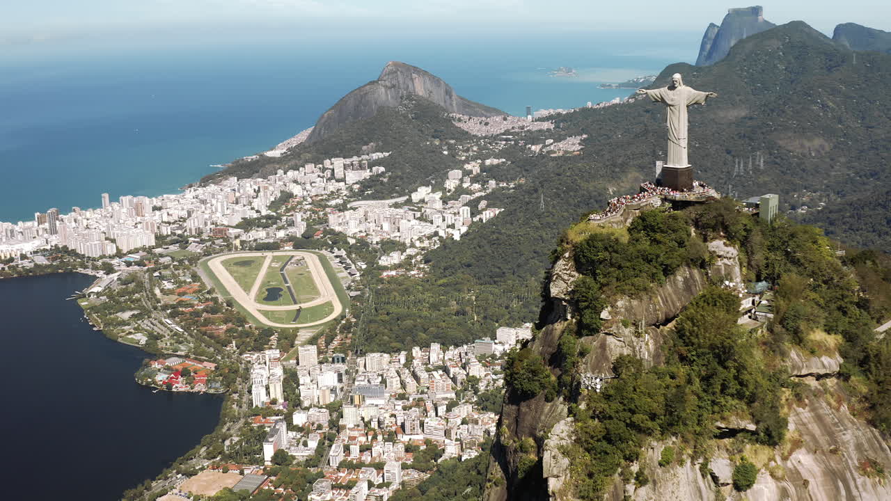 Panoramic View Of The Corcovado Hill With Christ The Redeemer Statue On In  Rio De Janeiro Free Stock Video Footage Download Clips