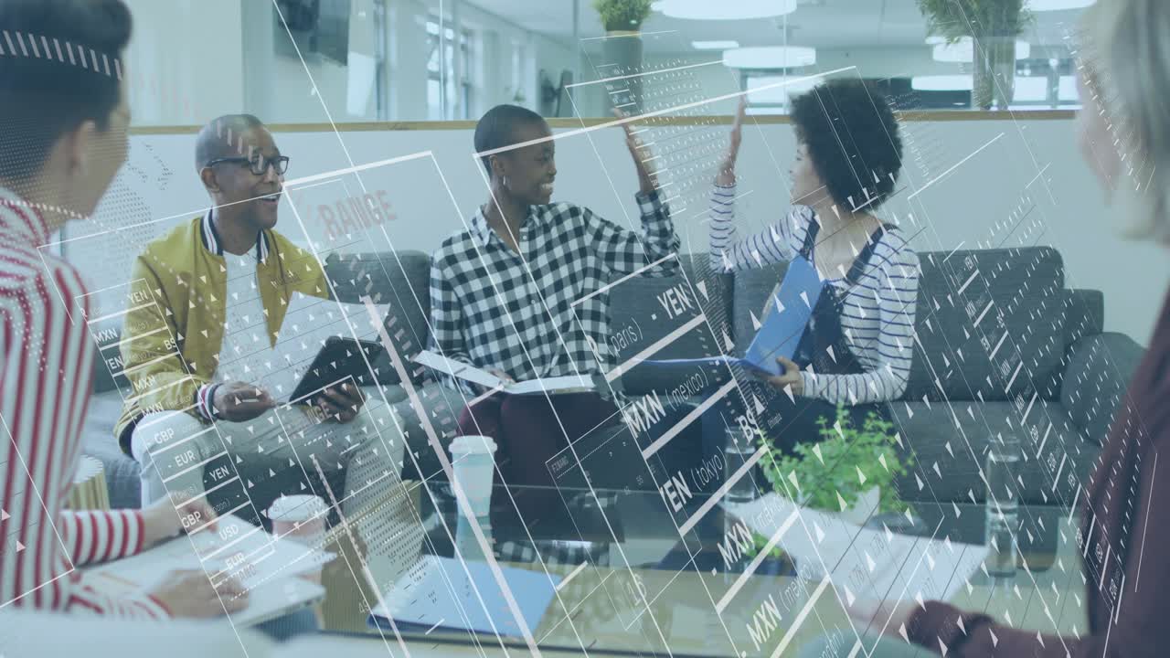 Business team starting review right rep showing blue folder pointing while HUD dimming for signoff