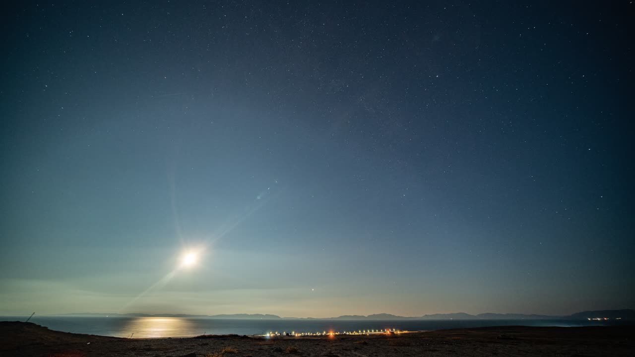 완전한 야간 타임랩스