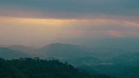 misty mountain sunrise/sunset view