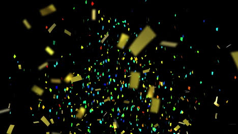 animación de confeti multicolor que cae sobre un fondo negro