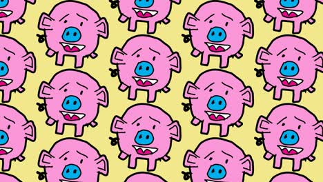kids drawing pop art seamless background with theme of pig