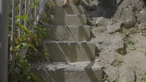 person descending stairs at currumbin beach