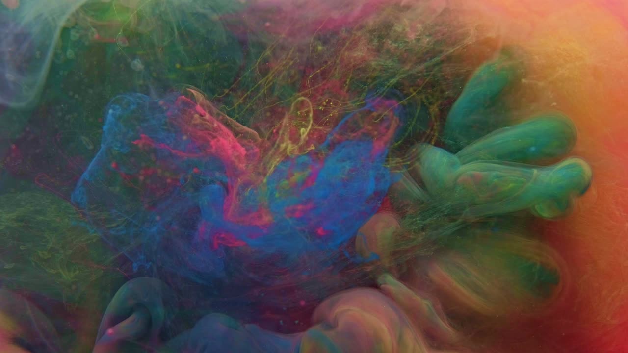 color de fluido salpicaduras naranja tigre verde nube de vapor