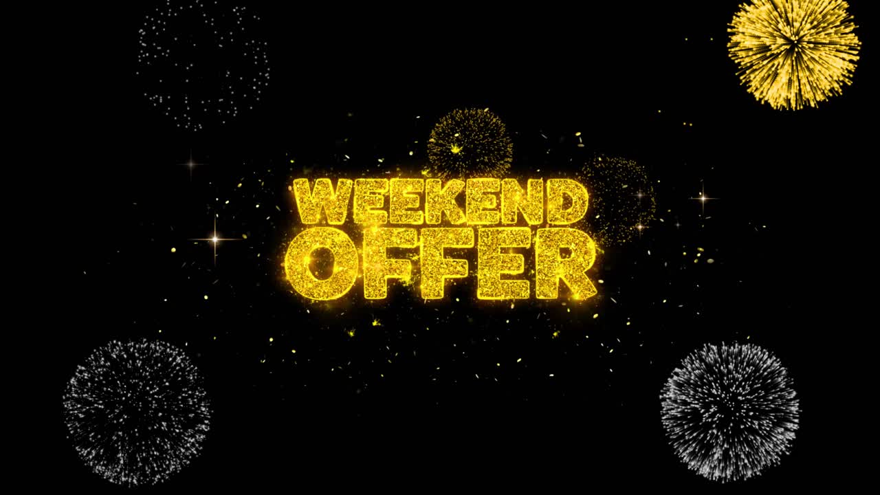 Weekend Offer with Fireworks Graphic Design