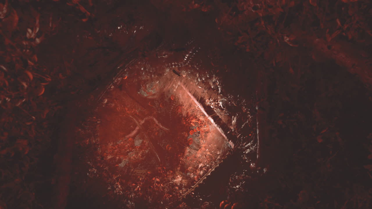 Vibrant forest scene showcasing rich colors in the twilight hours