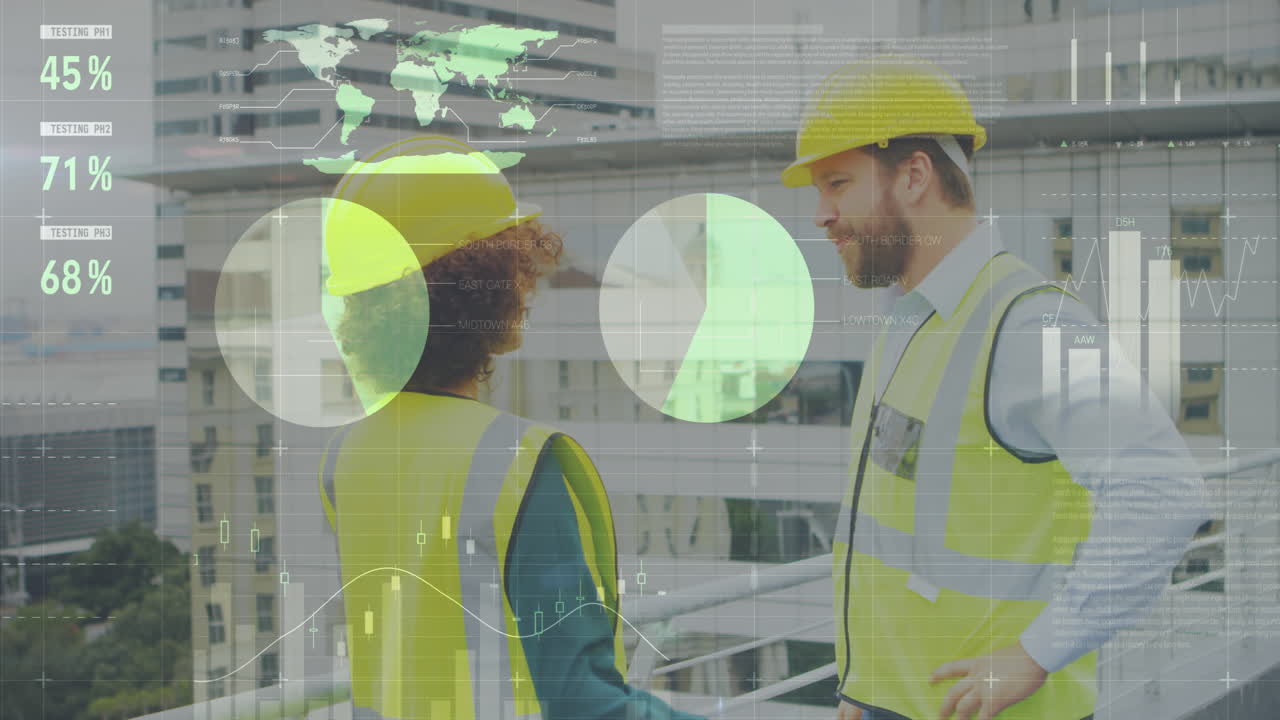 지붕 위에 서 있는 건축가들 4k