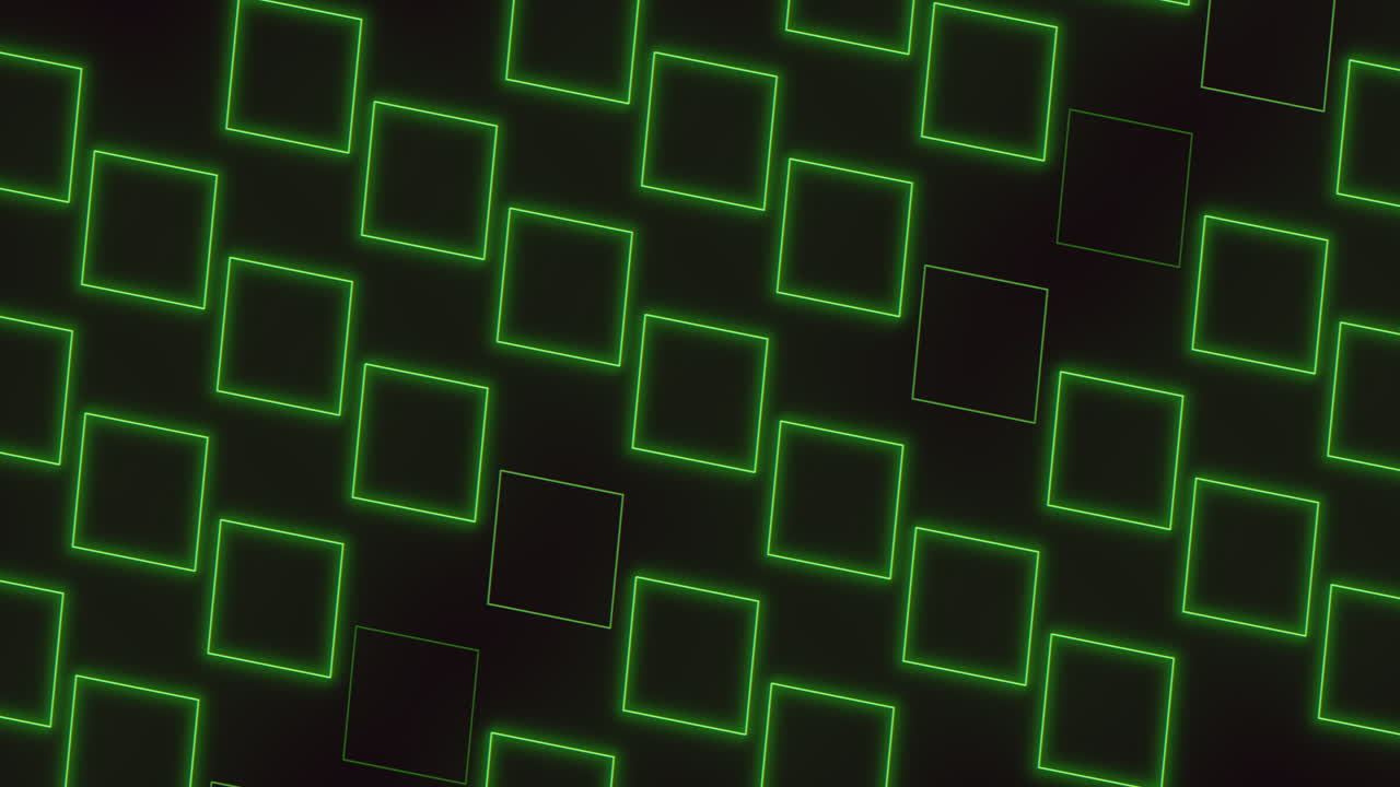 Green squares pattern with neon light