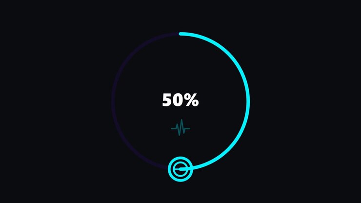 Digital Loading Progress Circle Animation with Percentage Counter