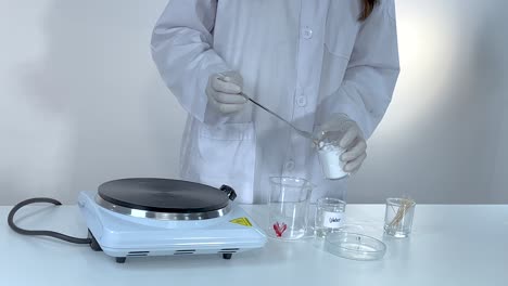 demonstrating sodium acetate crystallization in a lab setting