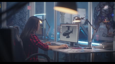 woman working on a design project