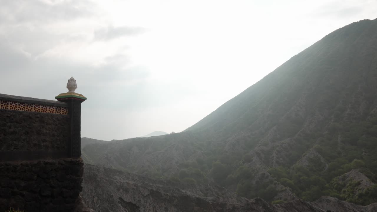 Bromo active volcano crater cliff volcanic landscape Java island Indonesia