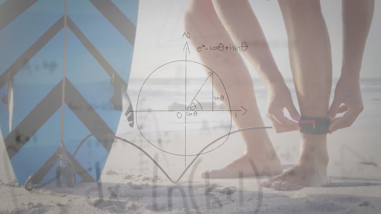 수학적 방정식을 서핑할 준비를 하고 있습니다.