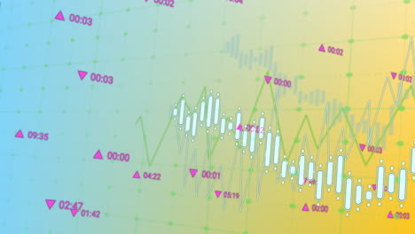 animation of diagrams over data processing on green background