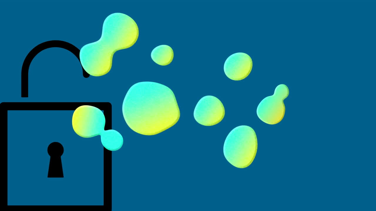 Animation of colorful stain over padlock