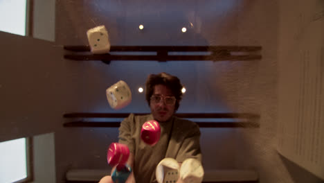 man throwing dice