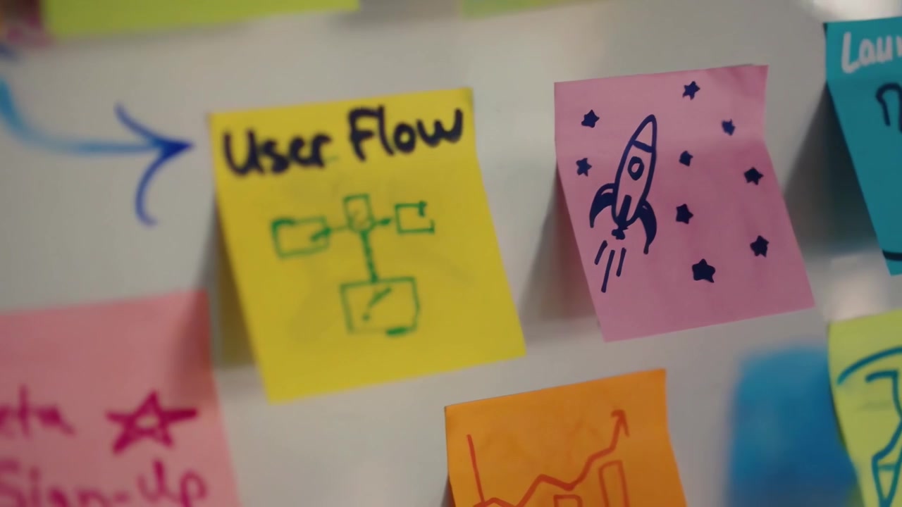 Diverse Team Brainstorming Ideas on a Whiteboard with Sticky Notes