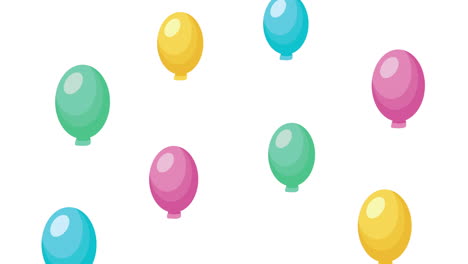 colores globos de helio flotando