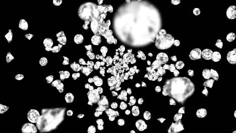 un bucle de diamantes brillantes voladores para promociones comerciales, eventos especiales y saludos de vacaciones.