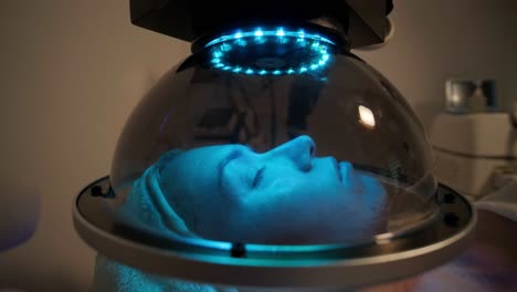 led light facial therapy treatment in the modern cosmetology clinic