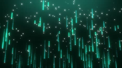 caída de números binarios código lluvia. algoritmo digital. abstracto concepto tecnológico futuro de comunicación de tráfico y flujo de datos de transferencia. animación de bucle sin costuras 4k de fondo.