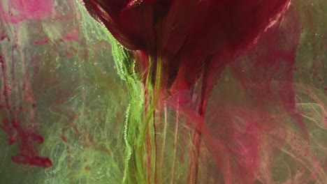 tinta de color flor de fruta paloma rosa mezcla de pintura verde