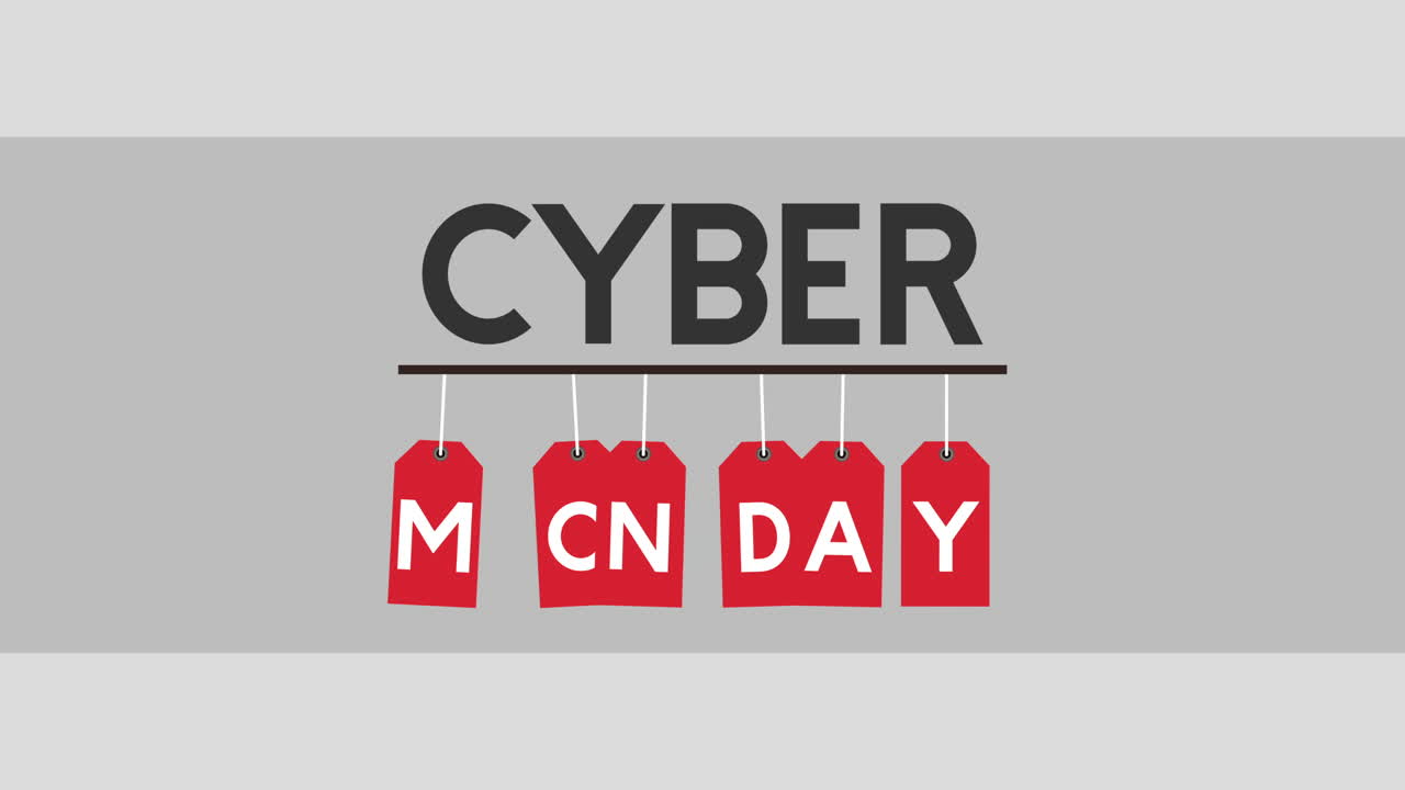 las letras de animación de cyber monday