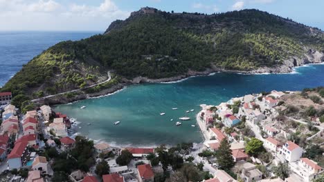 aerial view of a coastal village in greece