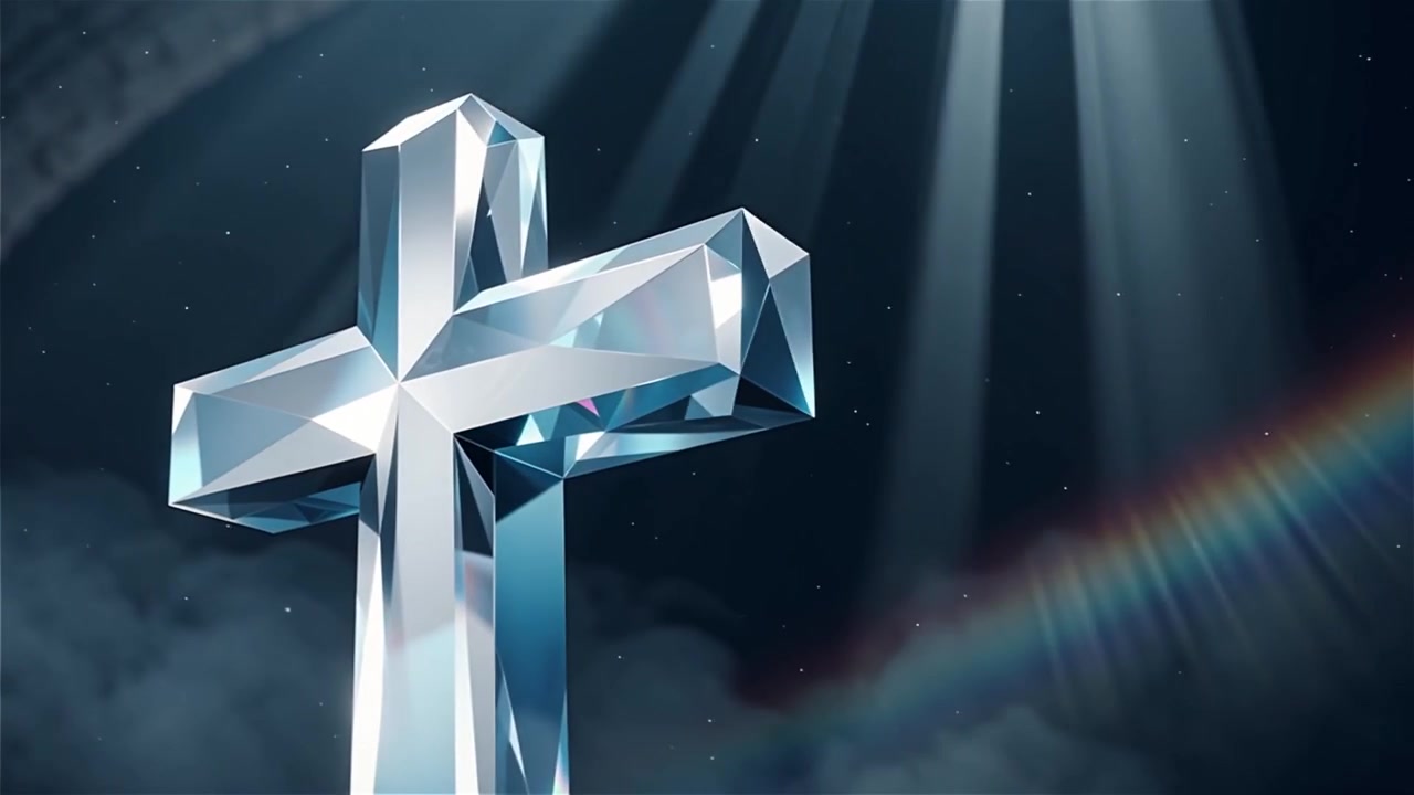 Christian Cross Heavenly Light Worship Background