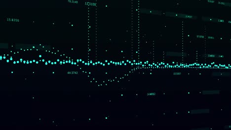 animación del procesamiento de datos y el cambio de números contra un fondo negro