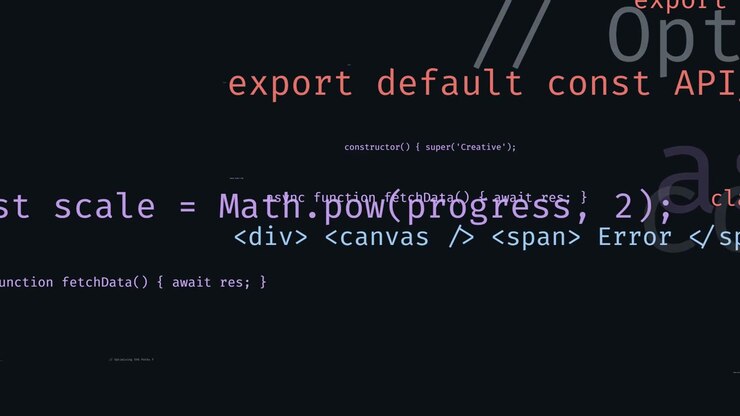 Abstract Motion Graphics of JavaScript Code Snippets
