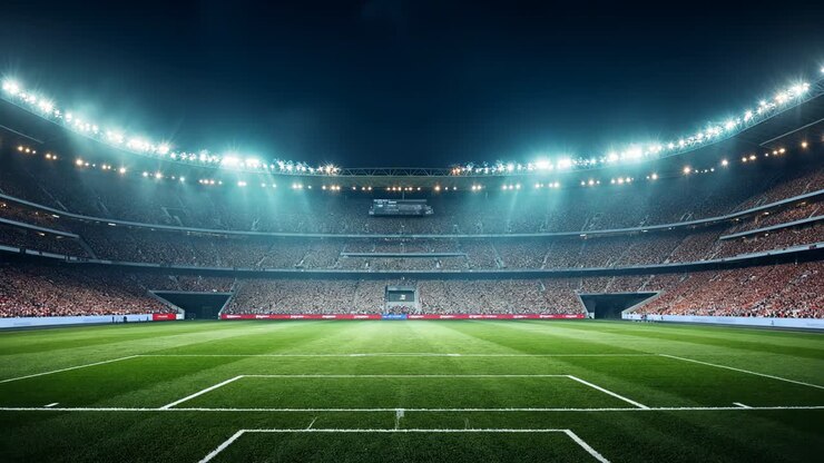 Night Soccer Stadium with Full Crowd