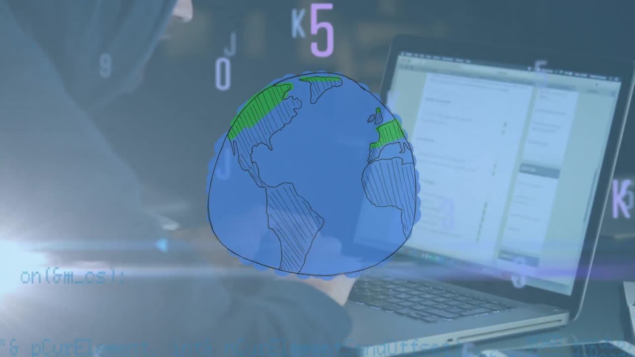 animación del alcance y procesamiento de datos sobre el hacker
