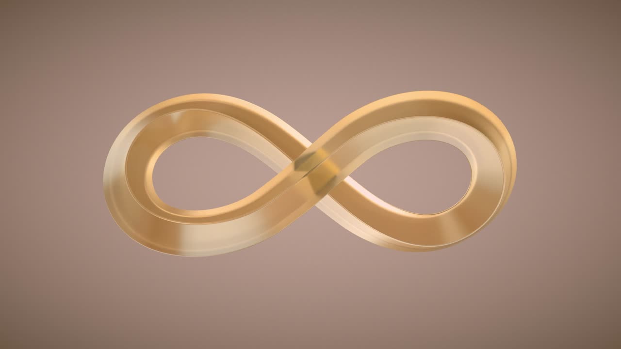 Infinity glass sign. Geometric abstract shape. Financial Website, apps, social media, presentation, design template element and other e-commerce. Seamless loop, 3d animation in 4K