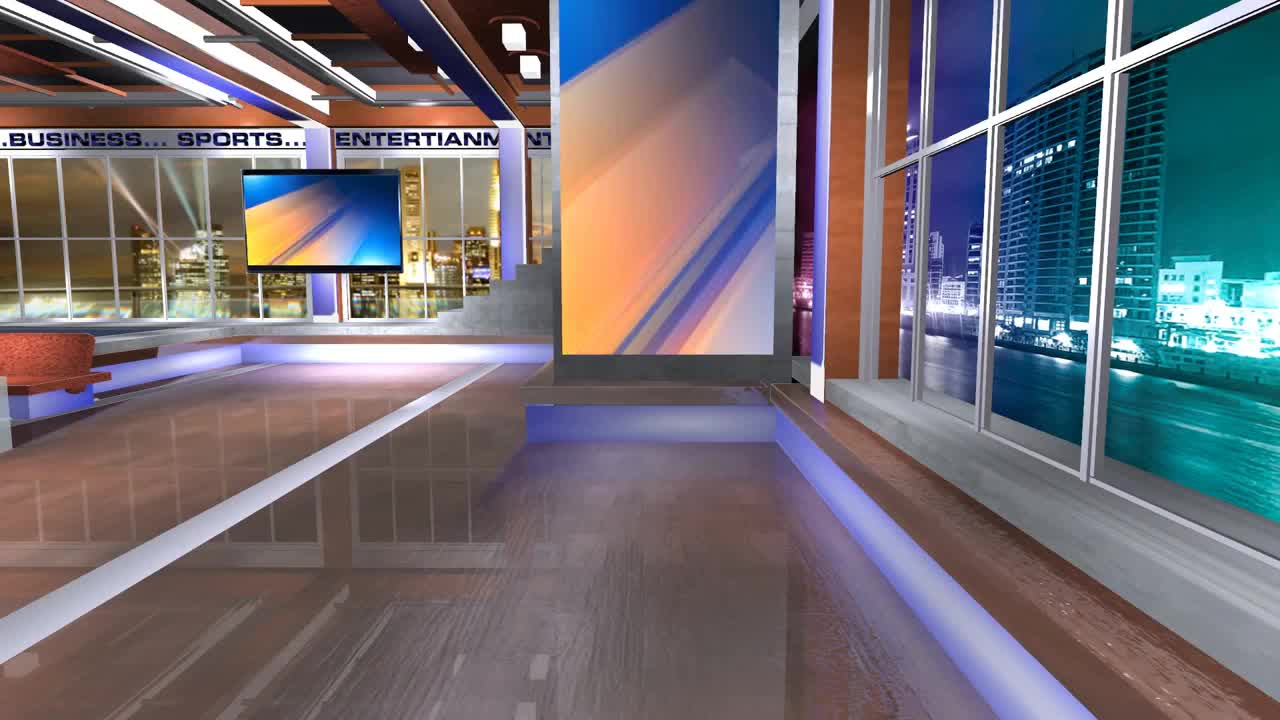 3d virtual news studio set Background
