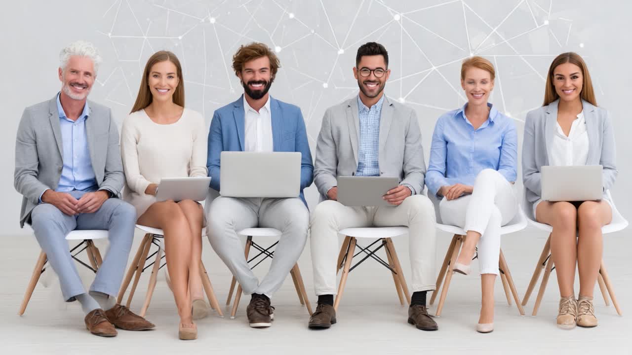 A Diverse Team Collaborating Together: Six Professionals Engaged in Technology and Teamwork to Foster Innovation in the Modern Workplace