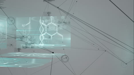 animation of network of connections over data processing