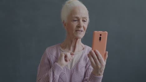 senior woman on video call