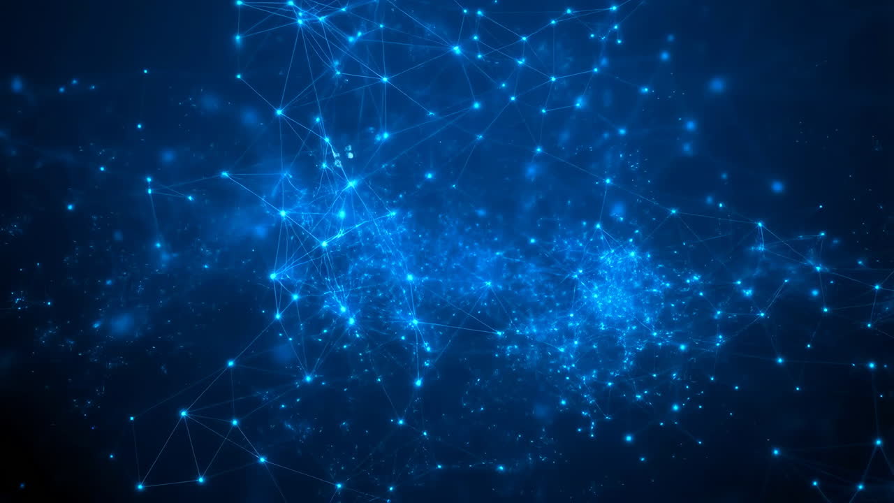 Abstract Blue Digital Network Connections Background