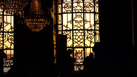 silhouettes inside mosque