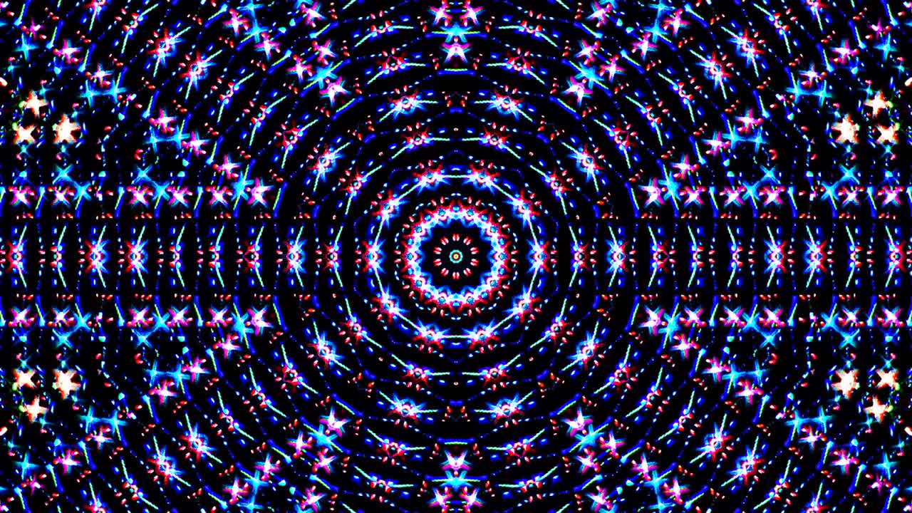 Beautiful abstract kaleidoscope that shines, a radiant light that regulates the subtle movements