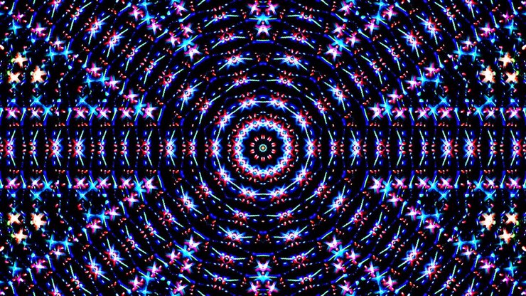 Beautiful abstract kaleidoscope that shines, a radiant light that regulates the subtle movements